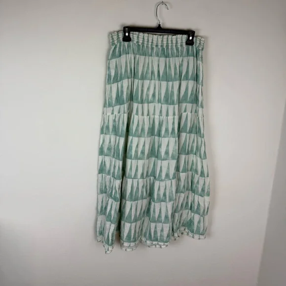 Marine Layer Geo Gauzy Cotton Corrine Skirt L and Nora Off Shoulder Top XL Set